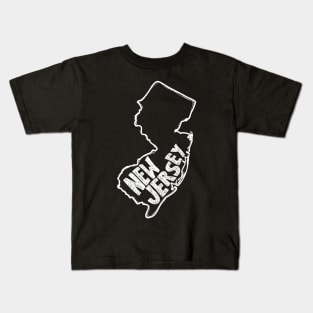 New Jersey (White Graphic) Kids T-Shirt